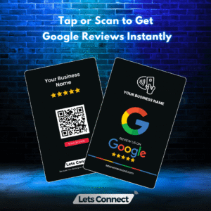 Google Review Business Card with NFC Tag & QR Code