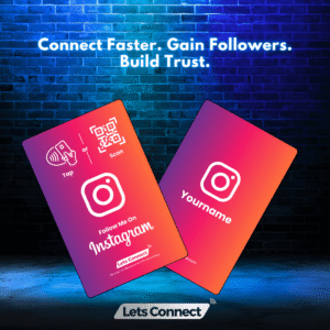 Instagram Business Card with NFC Tag & QR Code