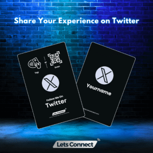 Twitter Business Card with NFC Tag & QR Code