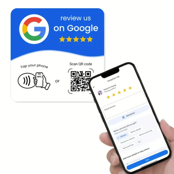 google-review-plaque-White and Blue